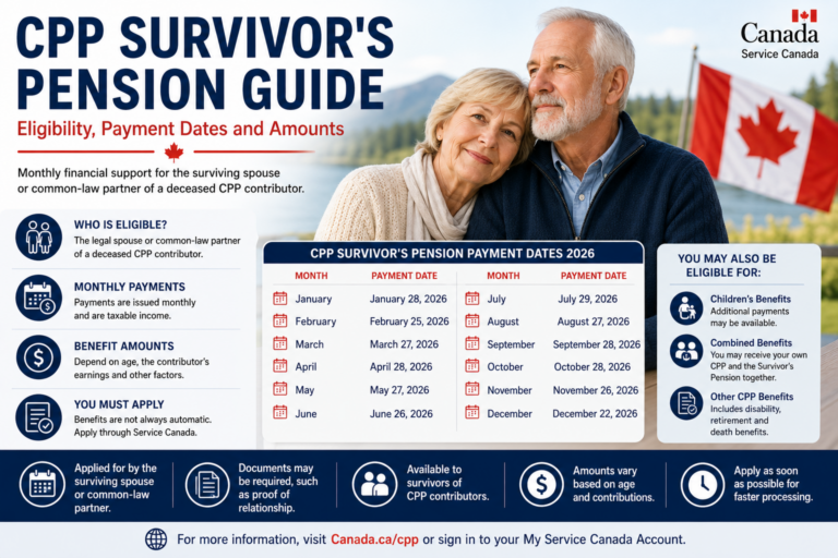 CPP Survivor's Pension Guide Eligibility, Payment Dates and Amounts
