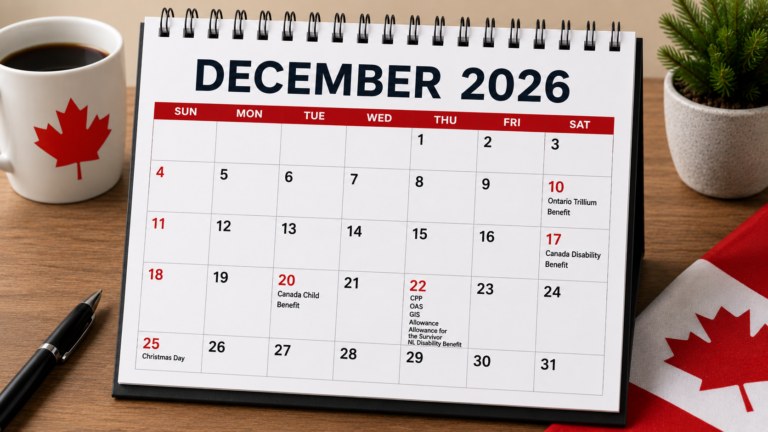 December Benefit Payments CPP, OAS, CCB and Other Payment Dates