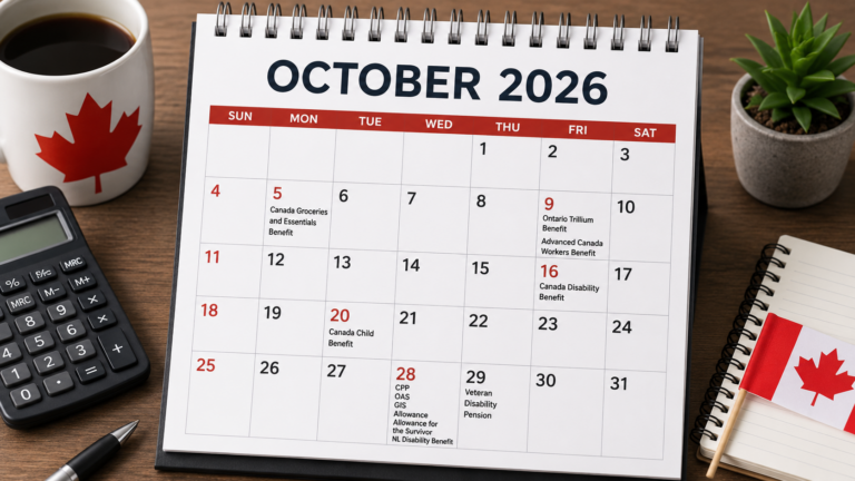 October Benefit Payments CPP, OAS, CCB and Other Payment Dates