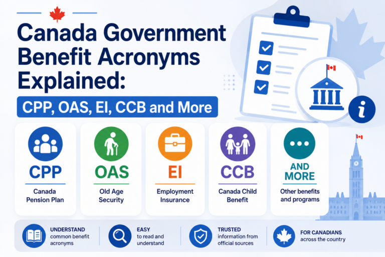 Canada Government Benefit Acronyms Explained
