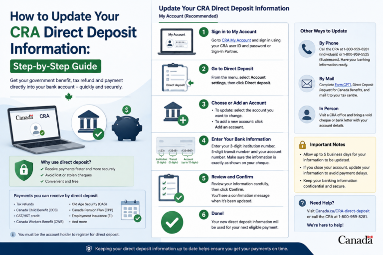 How to Update Your CRA Direct Deposit Information